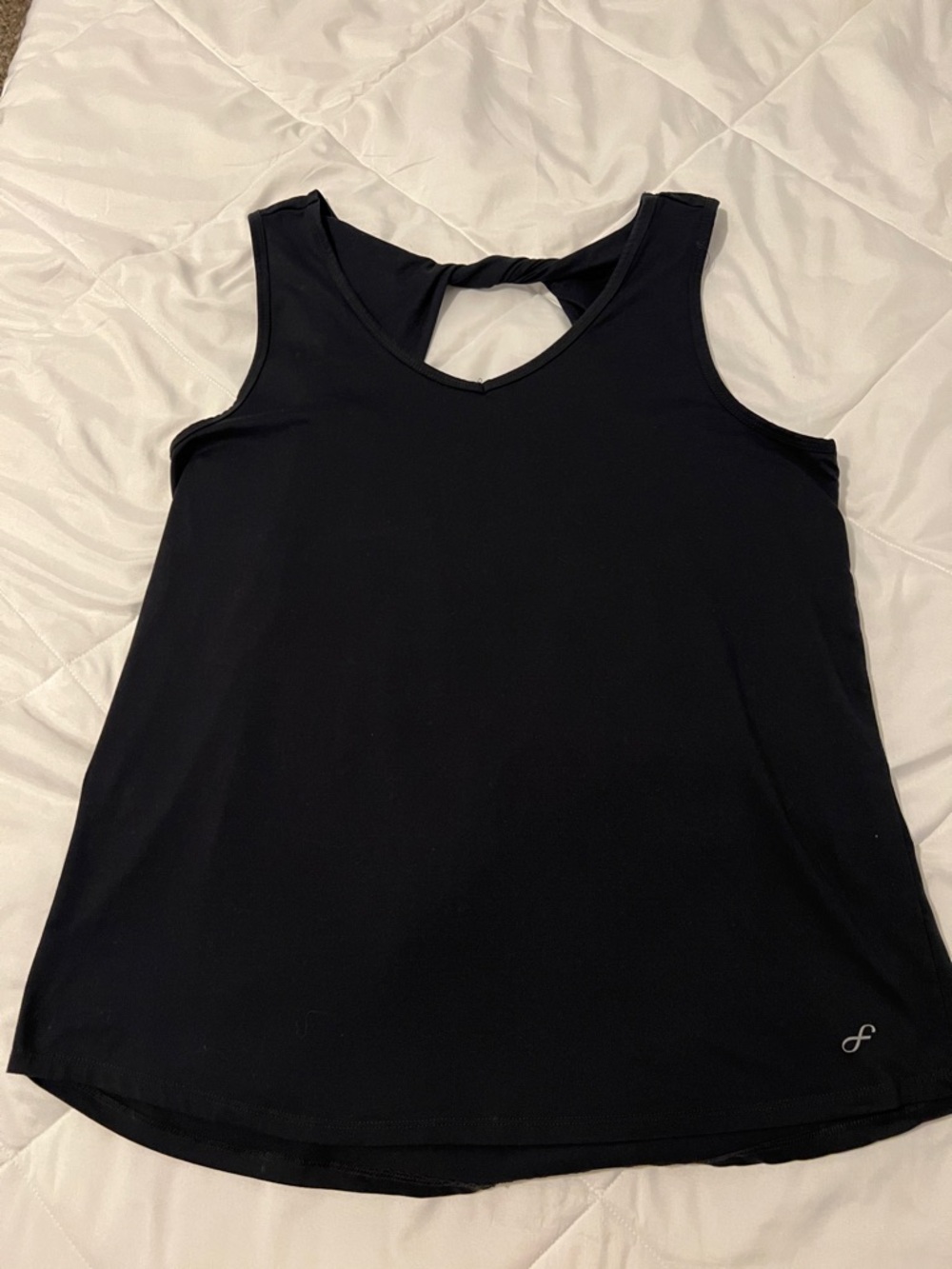 Twist-Back Black Active Tank Top